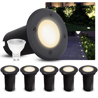 SSC-LUXon KALPA Bodeneinbauleuchte rund schwarz IP67 GU10 3W LumiFLEX Lichtfarbe