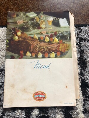 Carta Blanca Ensenada 1946 1940s Menu