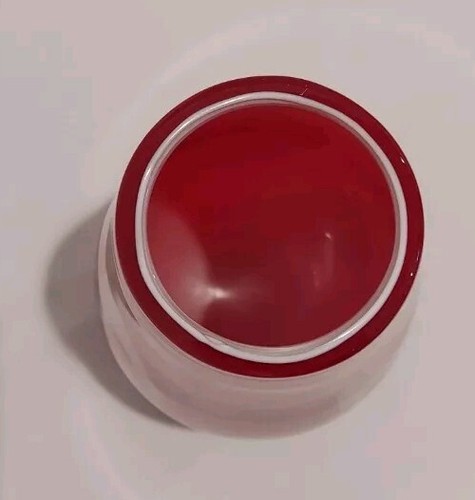 Cased Glass Vase Hand Blown Red With White Oval Circles 11" Tall - Picture 7 of 9