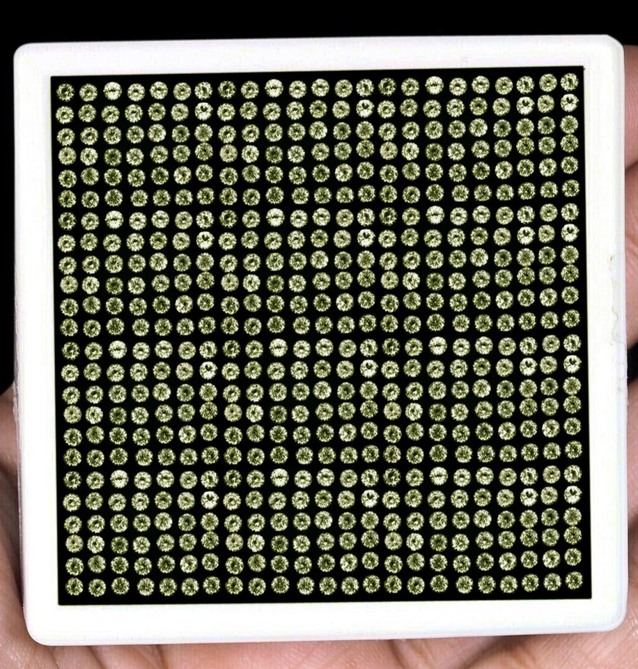 100 Stück Natürlich Peridot 2.50mm Rund Diamant Cut Unbehandelt Lose Edelsteine - Bild 3 von 4