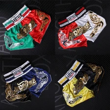 Muay Thai Short Embroidery Fight Kickboxing Pants Thailand Boxing Shorts Gym MMA