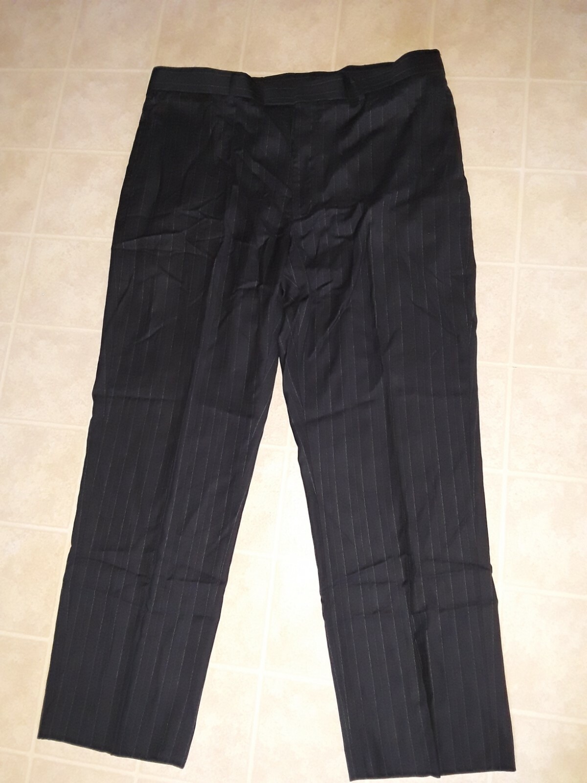 PERRY ELLIS PORTFOLIO Sz 36 x 30 MEN'S BLACK STRIPED PANTS