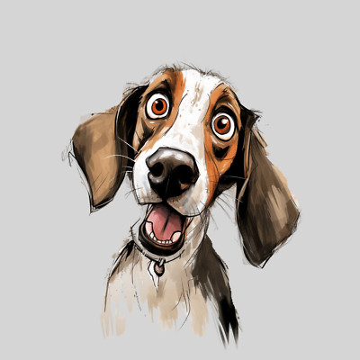 10'' Width DTF Print Sheet Ready To Press Heat Transfer Funny Dog Beagle 2075