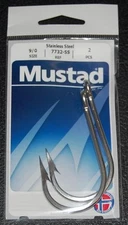2 Pack Mustad 7732-SS Big Game Stainless Steel Sea Demon Tuna Hooks - Size 9/0
