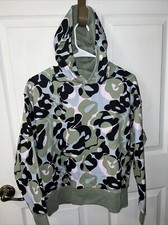 Adidas Girls Gradient Fleece Pullover Hoodie Silver Green Camo Size XL 16 NWT