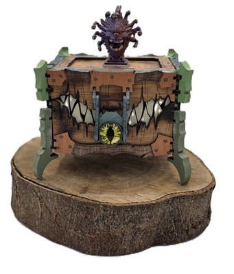 One Eye Monster Box Hand Painted Wooden RPG Dice Storage Glass Eye Clasp