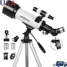 70mm Astronomical Telescope W/ Tripod Phone Adapter Barlow Lens Beginners New