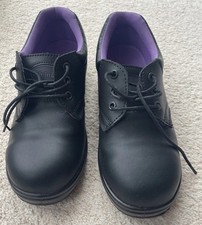 Ladies Terrain Black Leather Tie Work Shoe - Steel Toe Shoe S1P SRC