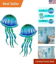 Ocean-Inspired Jellyfish Wall Decor - Easy Mounting Glass Art for Home & Pool