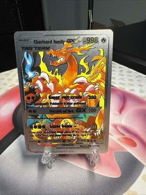 Charizard Family GX Sliver Foil Fan Art Display Card Hp100000 Gmax