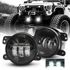 Pair 4 Inch Round Led Fog Lights Driving Lamps For Jeep Wrangler Jk Tj Lj Jl Jt