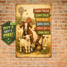 Rustic Goat Choice Quote Metal Tin Sign Farmhouse Wall Decor