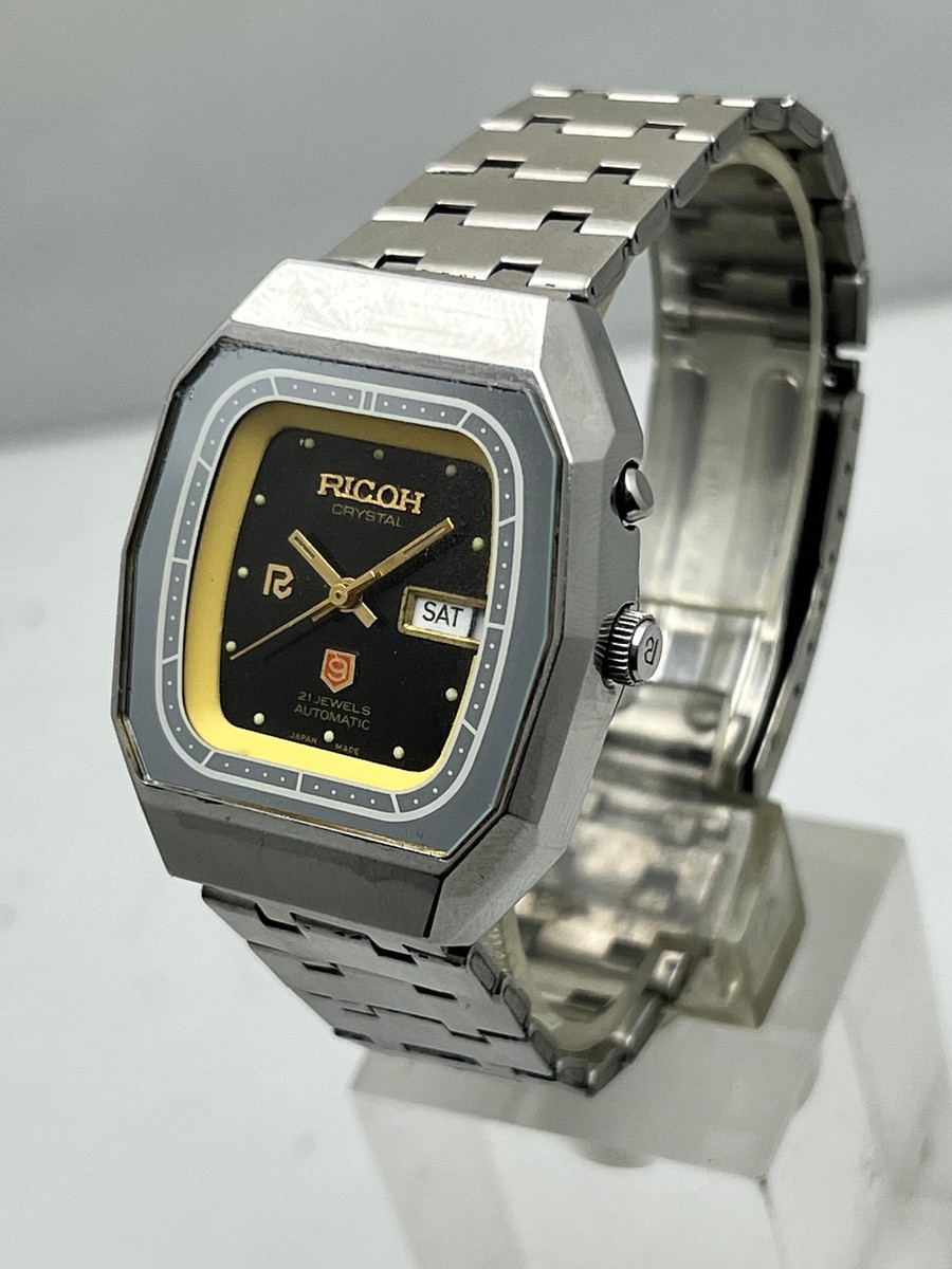 RICOH 5周年記念 純金プレート 2g Ricoh Ref.061951 Automatic Day/Date Japan Made Vintage Men's Wrist