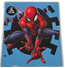 Marvel Spider-Man 2 Pack Pocket Folders 3 Hole School Portfolio New