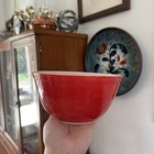 Vintage MCM Retro Pyrex Nesting Mixing Bowl, Red, #402, Awesome 1.5 Qt Small 7”