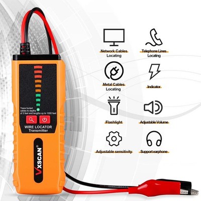VXSCAN F04 Underground Buried Wires Wall Cable Locator Tracker Lan W/ Earphone