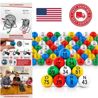 Easy Read Bingo Balls 7/8 Inch Diameter Large Numbers Fade Resistant Design