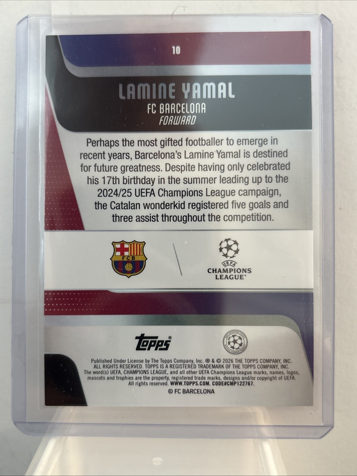 🔥Topps 2025/26 UEFA Champions League Soccer Lamine Yamal FC Barcelona #10🔥 view 2