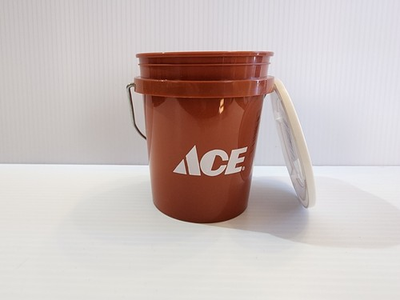#ad Ace Hardware Clark and Kensington Brown Mini Bucket .5 Qt With Lid New HTF $10.99