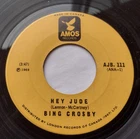 CANADA!!! BING CROSBY Hey Jude (THE BEATLES) / Lonely Street 1969 45