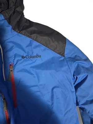 Columbia Youth Kids XL Blue Sportswear Coat with Red Zip Hood and Pockets