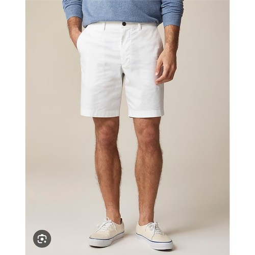 J. Pantaloncini corti uomo Crew 9" cotone Oxford bianchi taglia 34 casual estivi nuovi con etichette 70€ - Foto 2 di 9
