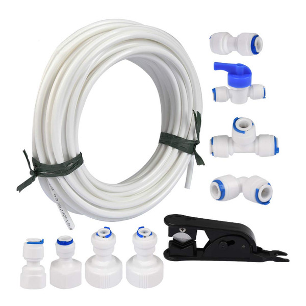 "Wasserzulaufleitung 15M Schlauchset KüHlschrank Eismaschine Anschluss 1 4\", 1"-image