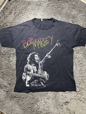VTG 90 s Bob Marley overprinted single stitch t shirt