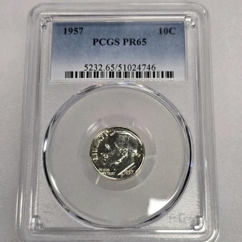 1957 Roosevelt Dime 10C PCGS PR65 Lot 2328