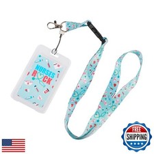 PaseoWell Stylish Cotton Lanyard Keychain with Breakaway Clasp - Nurses Rock