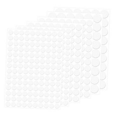 580 Pcs White PVC Screw Hole Stickers, Covers for 580 Pcs -12mm 15mm 21mm White
