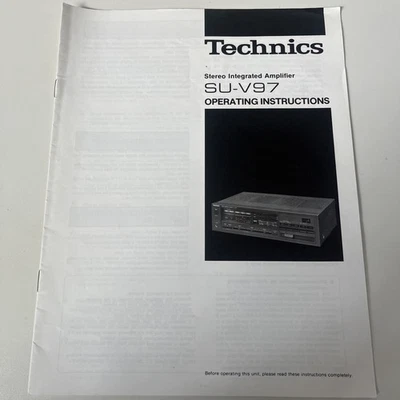 Technics SU-V97 Stereo Integrated Amplifier Bedienungsanleitung englisch - Bild 1 von 3