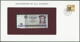 German Democratic Republic: 5 Mark 1975 (P# 27a Banknotes of All Nations) UNC