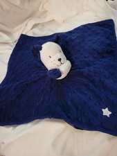 Little Me Plush Puppy Dog Lovey Security Blanket Rattle Satin Back Euc