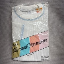 Vintage Montgomery Ward Ladies Knit Thermal Underwear Long Sleeve Top Large