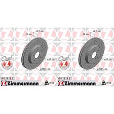2x ZIMMERMANN SPORT BREMSSCHEIBEN 298mm GELOCHT VORNE passend für TOYOTA C-HR