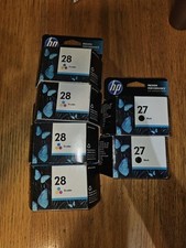 Lot of 6 Factory Sealed Original HP 27 Black 28 Color Inkjet Cartridges Ex