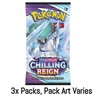 3x Packs, Chilling Reign Pokemon Booster (Pack Art Varies)