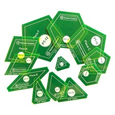 12 PCS Acrylic Transparent Cutting Quilting Templates Ruler 3/8 Inch Seam