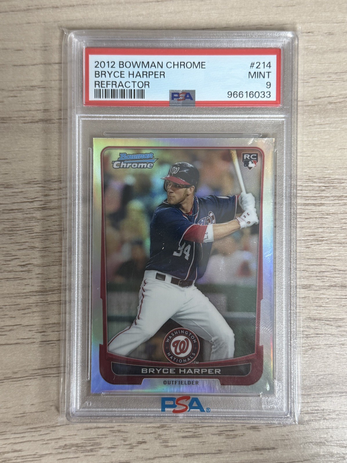 2012 Bowman Chrome Bryce Harper Refractor Rookie PSA 9