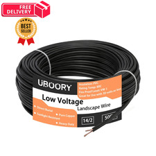 UBOORY 14/2 Low Voltage Landscape Wire, 14 Gauge 2 Conductor 50 50FT, Black