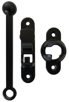 Global Link 6'' Ball Socket Door Holdback, Non-Corrosive Aluminum, Black Powder
