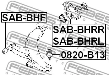 Brazo trasero derecho FEBEST 1995-2003 Subaru Legacy SAB-BHRR Foto 2 de 2