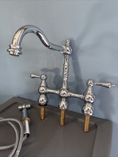 Whitehaus Englishhaus WHEGB-34656 Chrome Bridge Kitchen Faucet