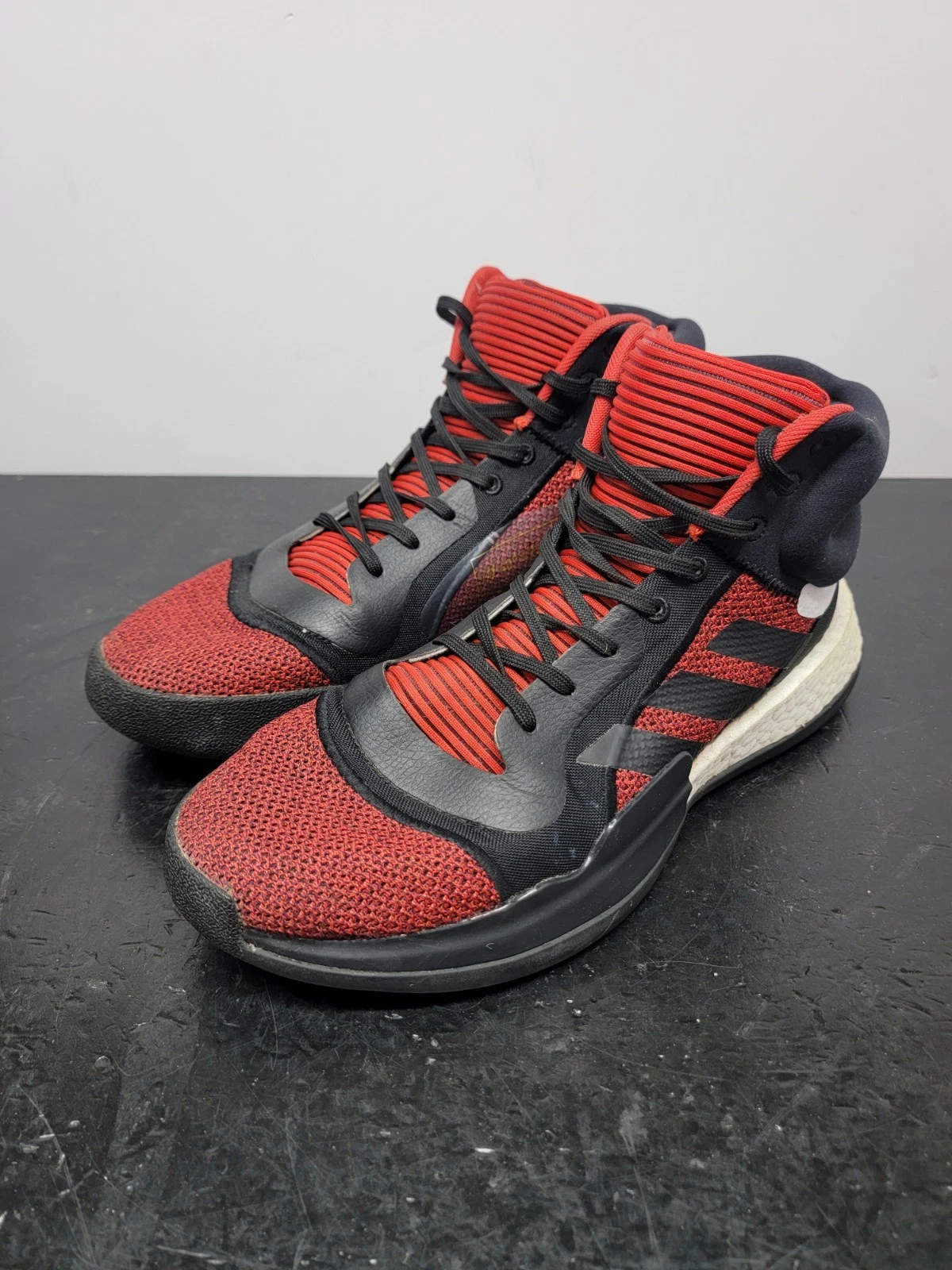 Adidas Trainers Mens Size Us 10 Marquee Boost Active Red Black Basketball Shoes
