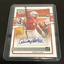 2021 Chronicles Draft Picks Donruss Rated Rookie Quincy Roche DA-QRO Rookie Auto