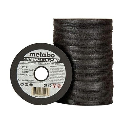 Metabo US655331100 (100/Carton) A60TZ 4.5'' x 0.40'' x 7/8'' Cutting Wheel Pack New