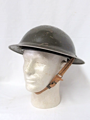 ANTIQUE WW 1 DOUGHBOY MILITARY ARMY HELMET WITH LINER & CHIN STRAP