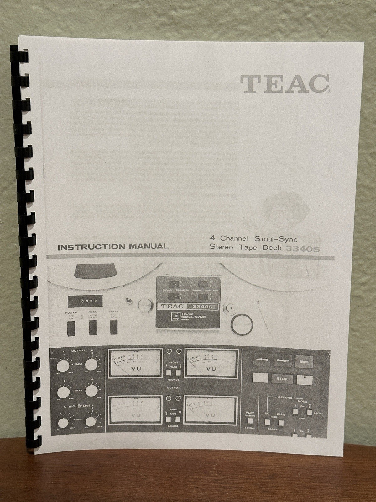 TEAC 3340S / A-3340S / 3340 STEREO TAPE DECK REEL INSTRUCTION OWNER'S MANUAL