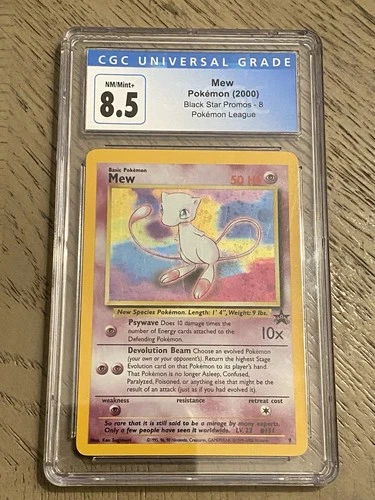 Pokémon TCG Mew Black Star Promo Holo #8 CGC 8.5 League 2000